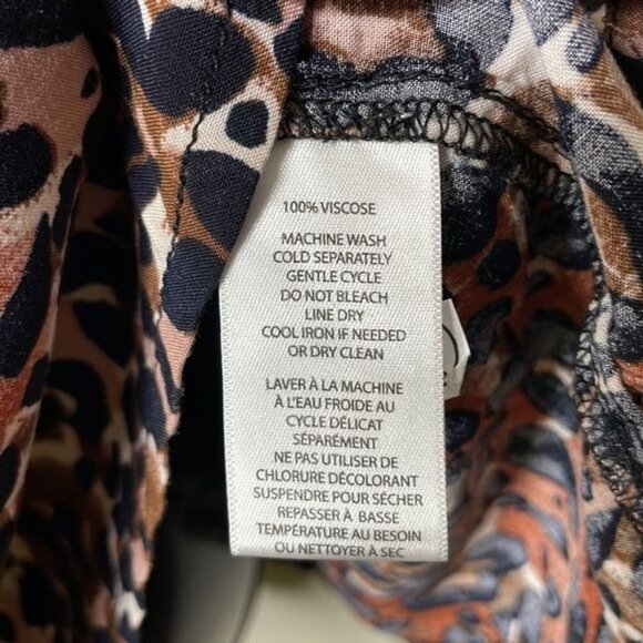 BeachLunchLounge Size M Leopard Print Opal Flowy Tiered Ruffle Boho Blouse $58 - Picture 8 of 13